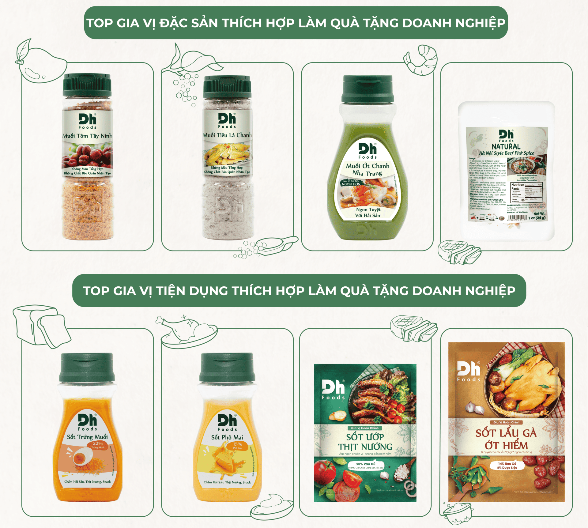 Hộp Quà Gia Vị Đặc Sản Dh Foods là lựa chọn lý tưởng để doanh nghiệp